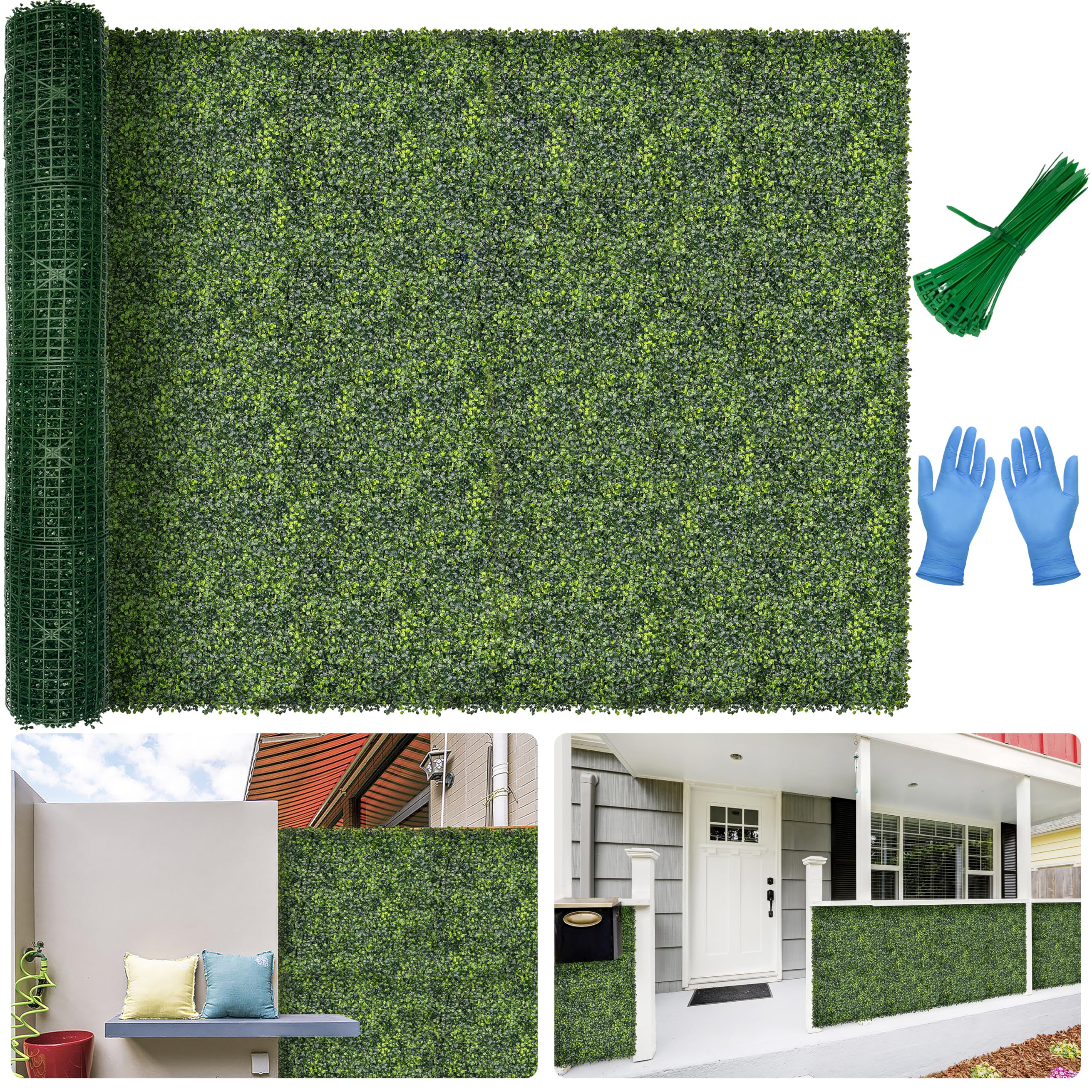 Photo 1 of BHXCL Artificial Boxwood Backdrop Roll: 72"x144" (72 sqft) UV-Anti Greenery Faux Grass Hedge for Indoor Outdoor Green Wall Decor, Patio Privacy Screen, Garden Fence Covering