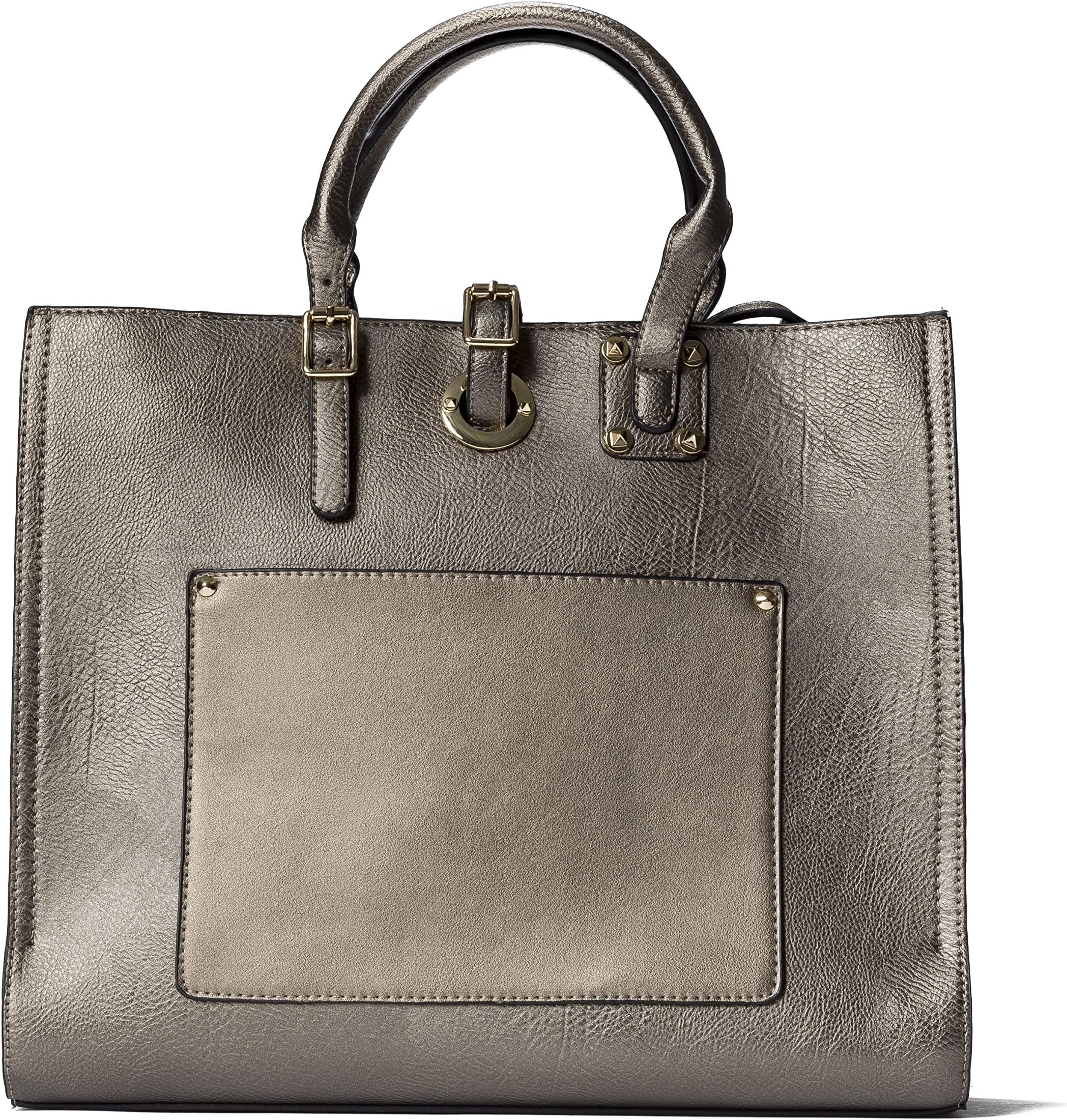 Handbag Republic Womens Designer Vegan Leather Handbag Shoulder Bag Tote Style Purse With Zipper Pouch
