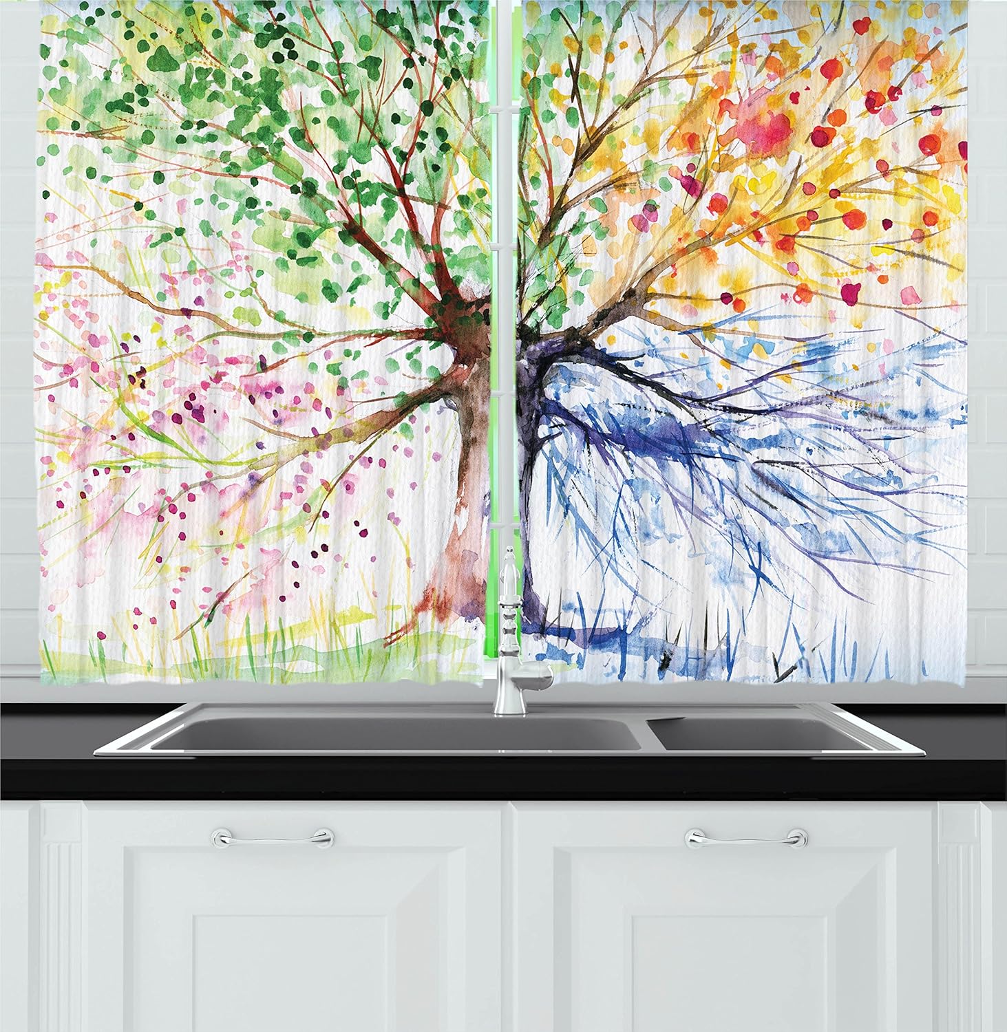 Best kitchen curtains and valances set palm