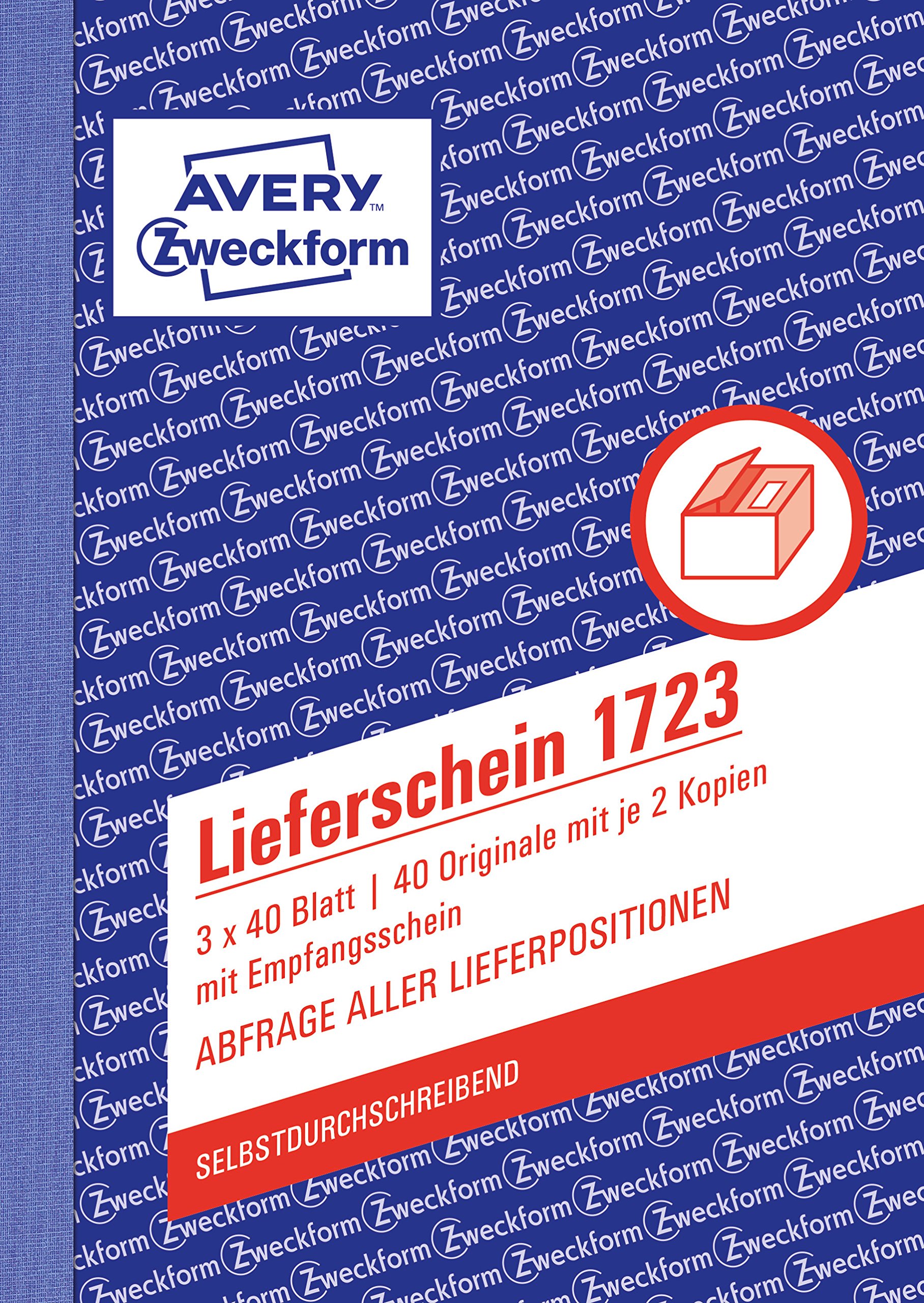 AVERY Zweckform 1723 Delivery Note with Receipt Certificate (A6, 3 x 40 Sheets, Self-Copying with Coloured Duplicates, for Query of All Delivery Lines) White/Yellow/Pink