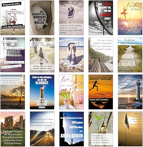 Set Di Cartoline Con Frasi Motivazionali Citazioni Sulla Vita E Sull Amore Di Alta Qualita Idea Regalo Lingua Italiana Non Garantita Amazon It Cancelleria E Prodotti Per Ufficio