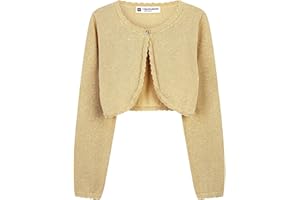 BlackButterfly Girls Long Sleeve Sparkle Cardigan Childrens Kids Bolero Shrug
