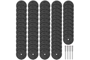 Kuenuilr 60pcs Rotary Tool Cut Off Wheels 1-1/4'' Fiberglass Reinforced Cutting Wheel Discs with 4Pcs Mandrels Rotary Tool Accessories for Cutting Metal, Wood, Stone