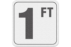 Aquatic Custom Tile Vinyl Adhesive Swimming Pool Deck Depth Marker 1 FT, 4 inch Font