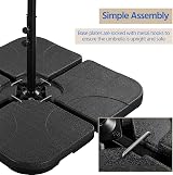 Yaheetech 4Pcs Square Umbrella Stand Cantilever Base Black 60L Water 200lb Sand view 5