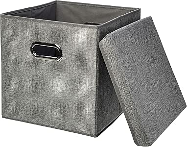 Amazon.com: AmazonBasics Cubo de almacenamiento plegable de tela de