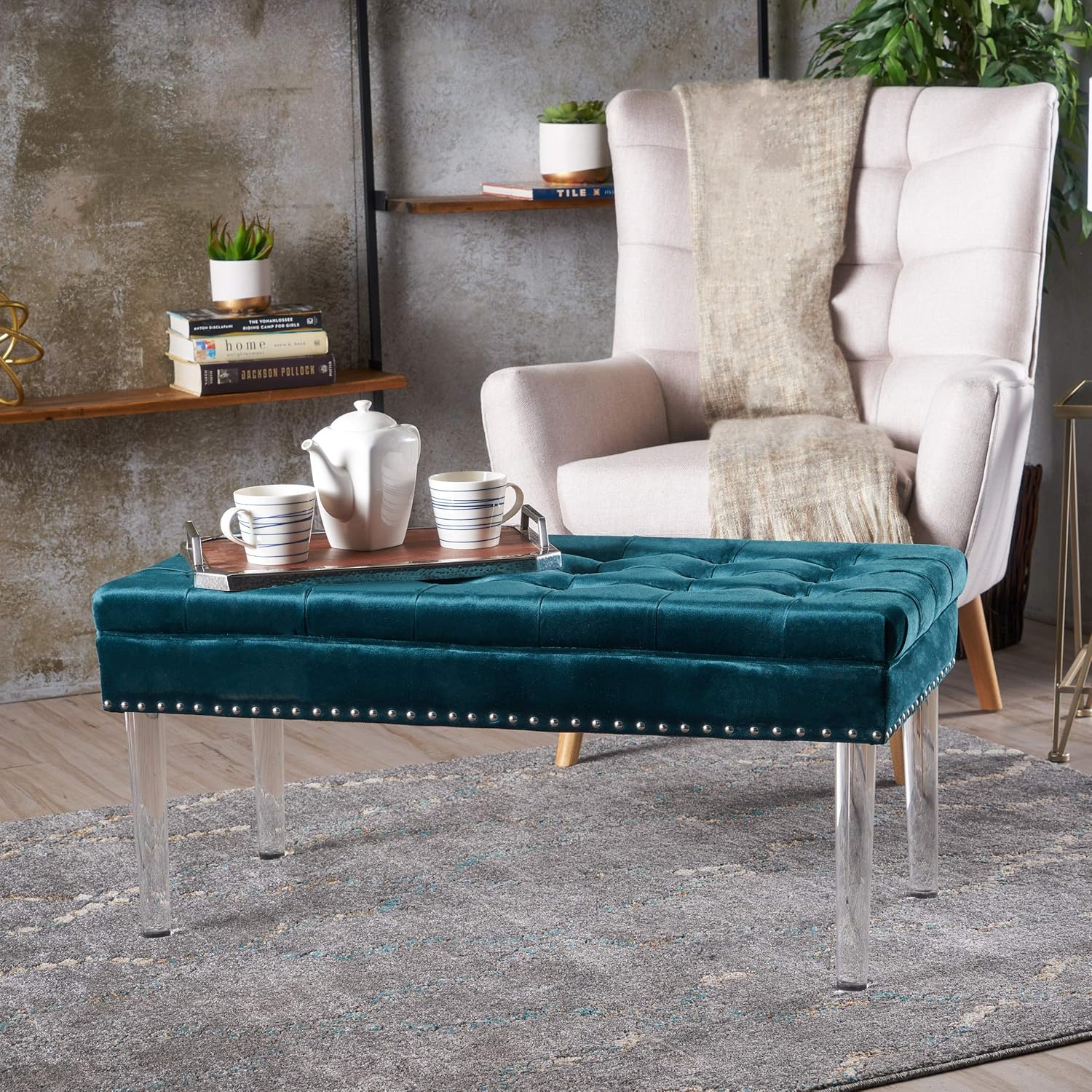 Best Emerald Round Tufted Storage Ottoman