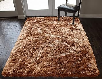 Amazon Com Shaggy Shag 8 X 10 Feet Fancy Collection Hand Woven Rust Orange Color Area Rug Carpet Rug Solid Plush Bedroom Living Room Office Space Decorative Designer Cozy Feel Fluffy Fuzzy Furry
