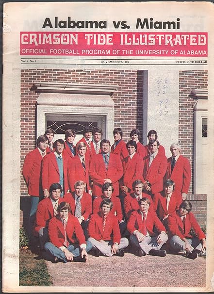 Alabama Vs Miami Ncaa Football Game Program 11171973 Stats