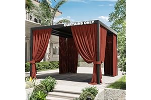 Kimunuk Gazebo Universal Replacement Privacy Curtain,10'×10' Gazebo Outdoor Waterproof Curtains, 4-Panels Sidewall Curtains w