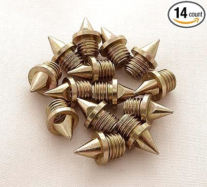 metallic gold track spikes