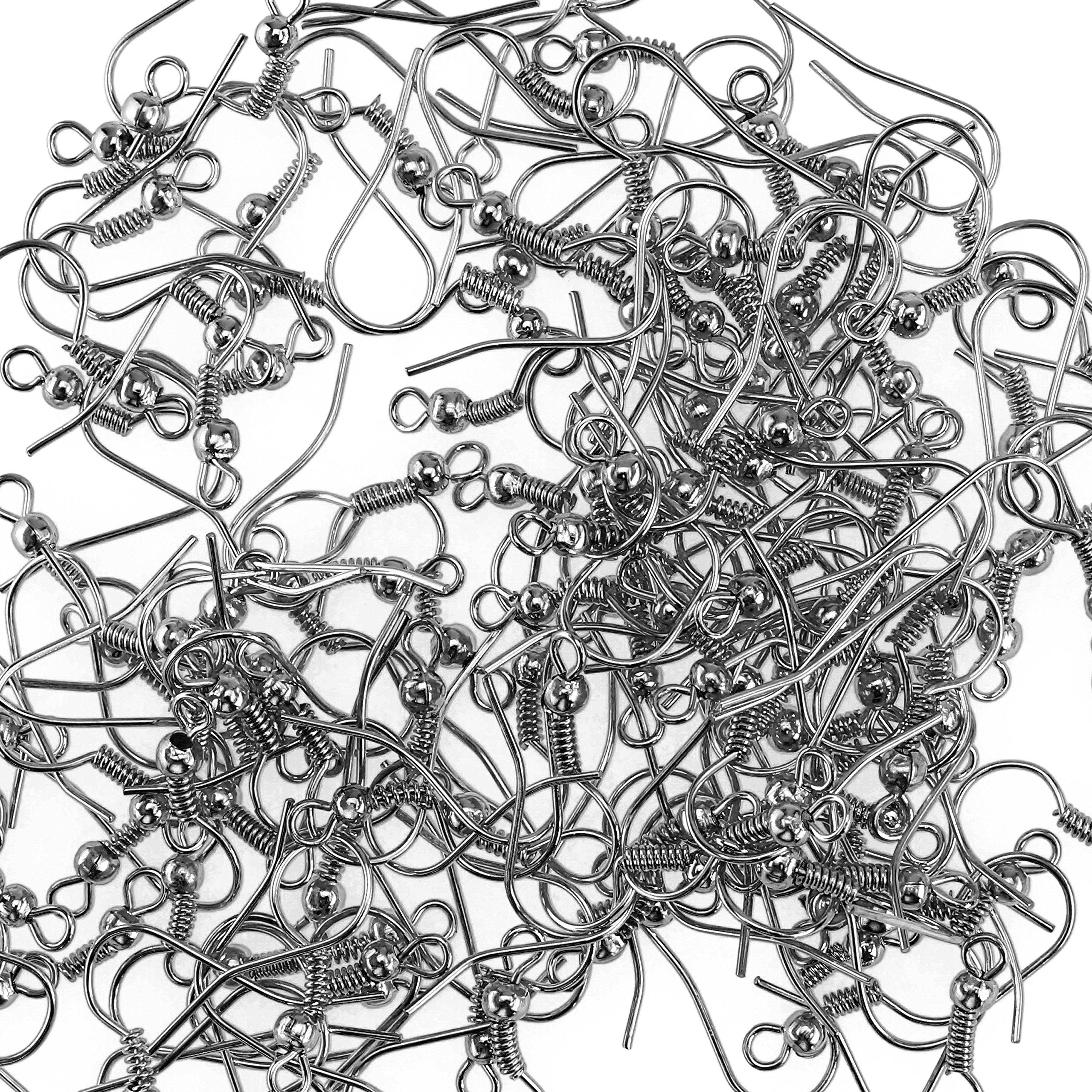 Earring Hooks - 200 pcs - 18 mm with Kare & Kind® Retail Packaging (Gray)