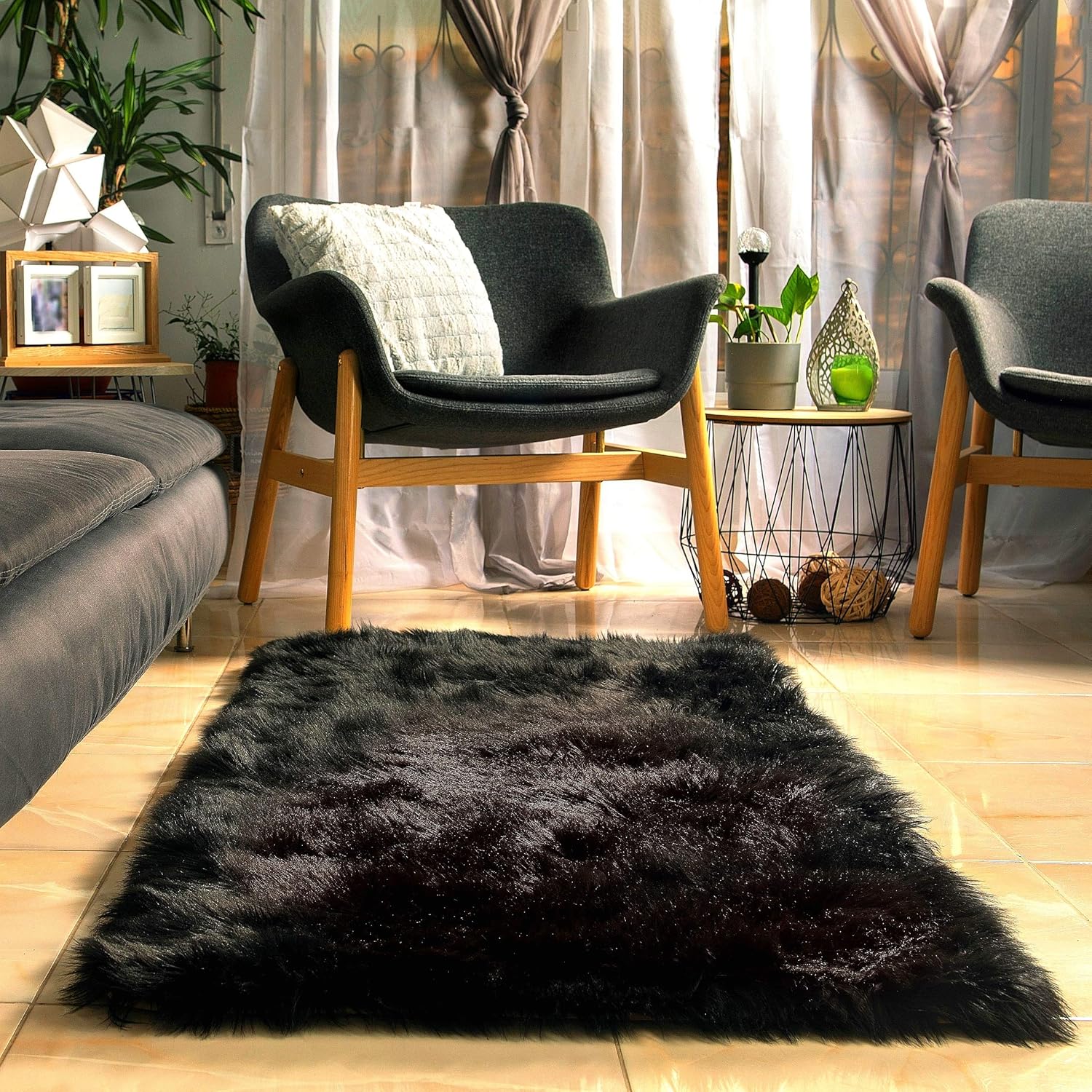 Best black faux fur carpet
