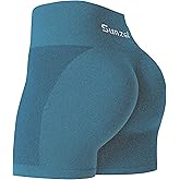 Sunzel Butt Scrunch Seamless Shorts, Womens 5 Inch Workout Shorts High Waist Stretch Booty Short for Gym/Yoga/Running/Biking