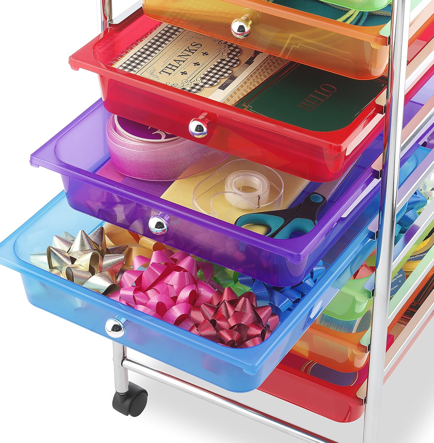 Whitmor 10 Drawer - Rolling Craft Organizer Cart - Chrome: Home & Kitchen