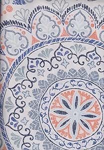 Cynthia Rowley azul Medallion Tela de ping pong para interior/al aire