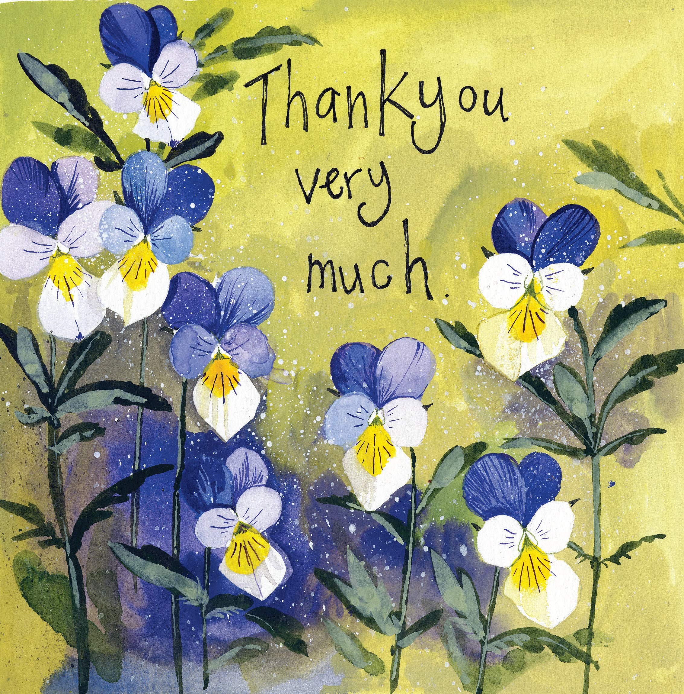 ALEX CLARK Thank You Pansies Card