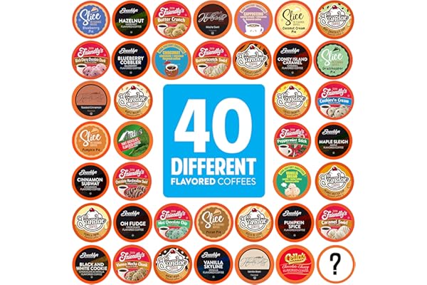 Two Rivers Coffee Flavored Coffee Pods Compatible with Keurig K Cup Brewers, Assorted Variety Pack Flavored Coffee, 40 Count