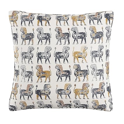 Apartment Therapy Feather Fill Pillow Lion Block Ochre 20 X 20