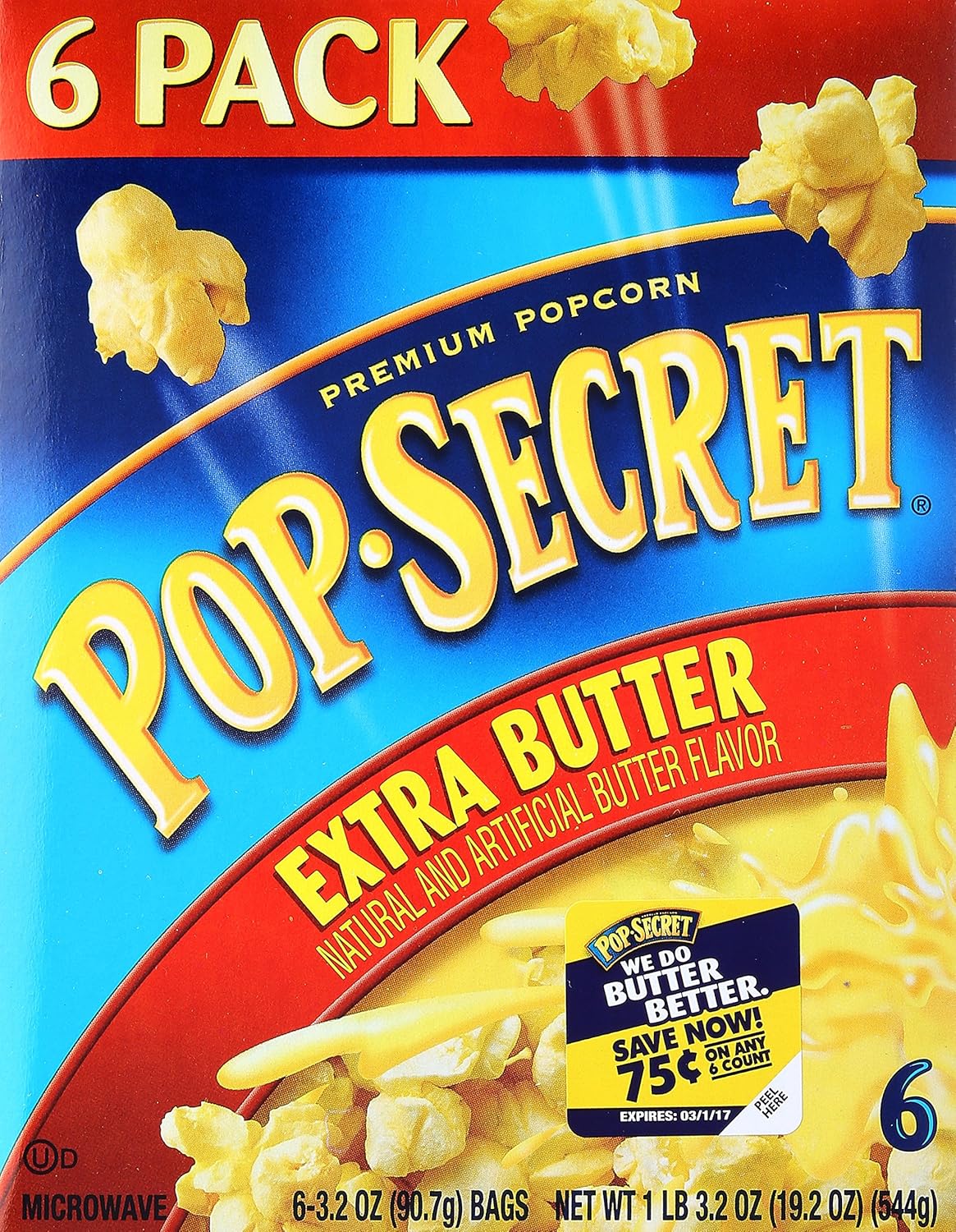 Pop Secret Premium Popcorn Extra Butter Flavor ( 544 g ) Amazon.de