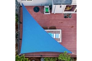 ShadeMart 12' x 12' x 17' Blue Right Triangle Sun Shade Sail SMSLT Canopy Fabric Cloth Screen, Water Air Permeable & UV Resistant, Heavy Duty, Carport Patio Outdoor - (We Customize Size)