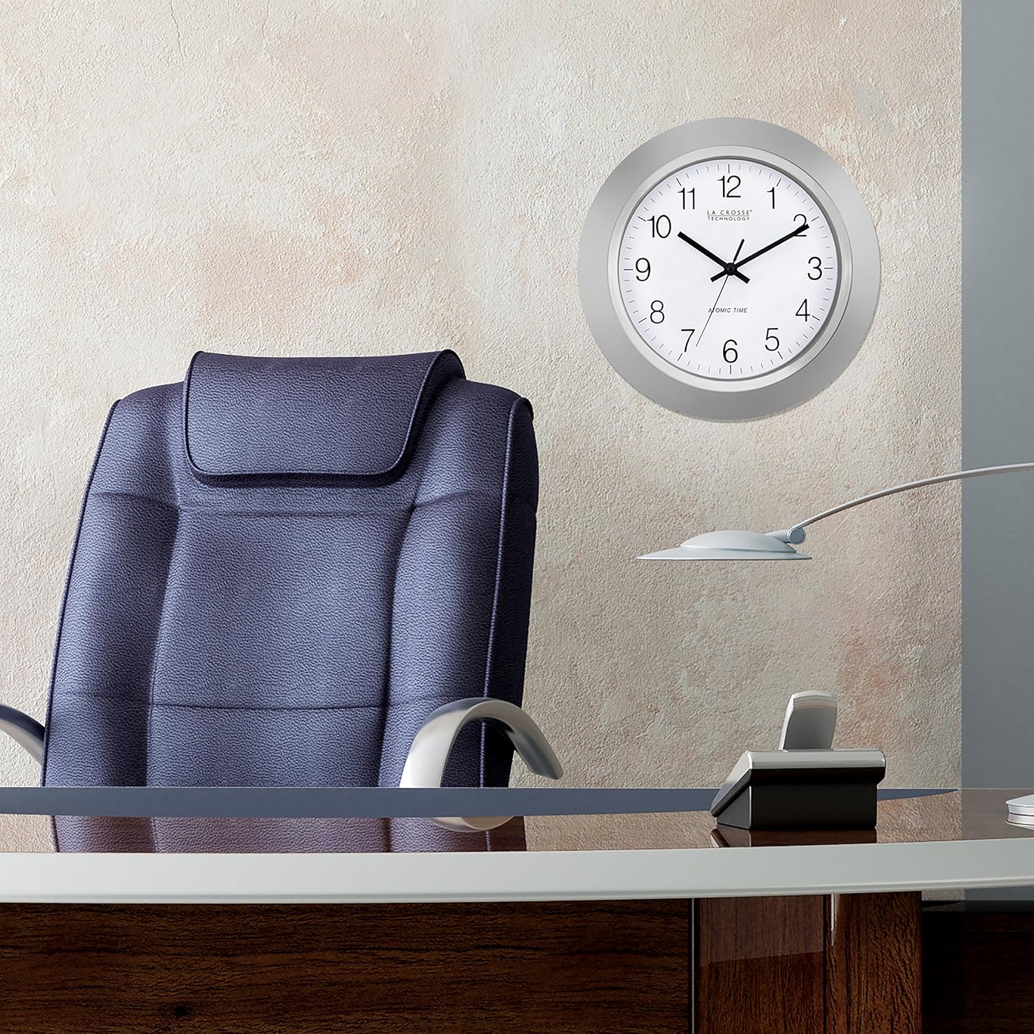 La Crosse Technology WT-3144S 14 Inch Atomic Analog Silver Wall Clock: Home & Kitchen