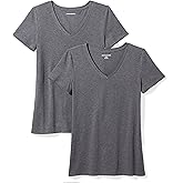 Amazon Essentials Women's Regular-Fit Short-Sleeve T-Shirt (Crewneck and V-Neck Options), Multipacks
