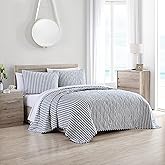 Stone Cottage - King Quilt Set, Reversible Cotton Bedding with Matching Shams, Ideal Bedding Set (Willow Way Indigo, King)
