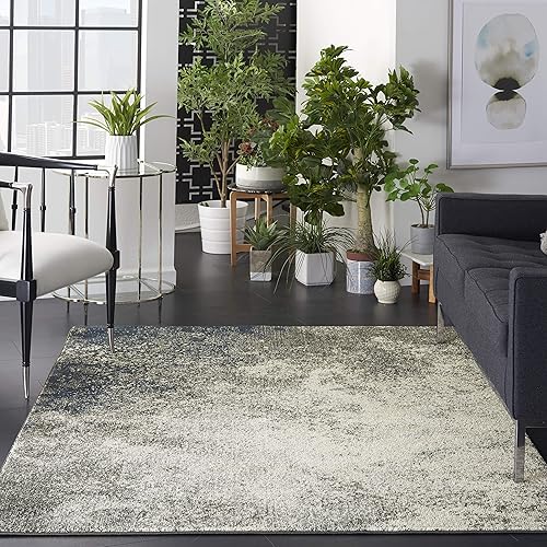 Nourison Area Rug, Passion , Modern Abstract, Charcoal/Ivory, 1'10" x 2'10" (2x3), 1'10"X2'10",