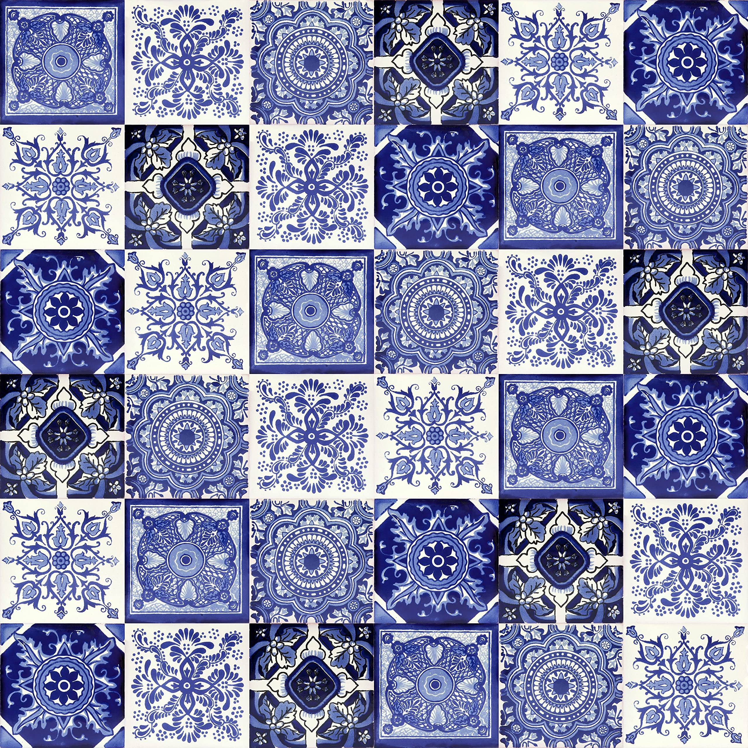 Mexican Ceramic Tiles - Tono by Cerames - 30 Decorative Mexican Mosaic Tiles for Bathroom, Kitchen, Shower, Stairs, Living Room, Kitchen backsplash | Mexican Tiles backsplash 10,5x10,5 cm