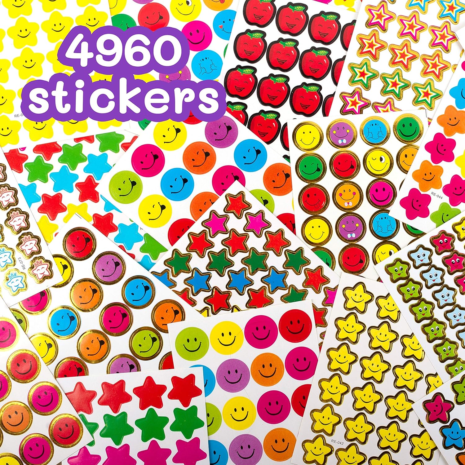Purple Ladybug Teacher Stickers For Kids Mega Value Pack! 4960 Reward Stickers for Teachers & Incentive Stickers Sheets in Bulk for Classroom & School Use - with Star Stickers & Other styles Stickers! : Office Products