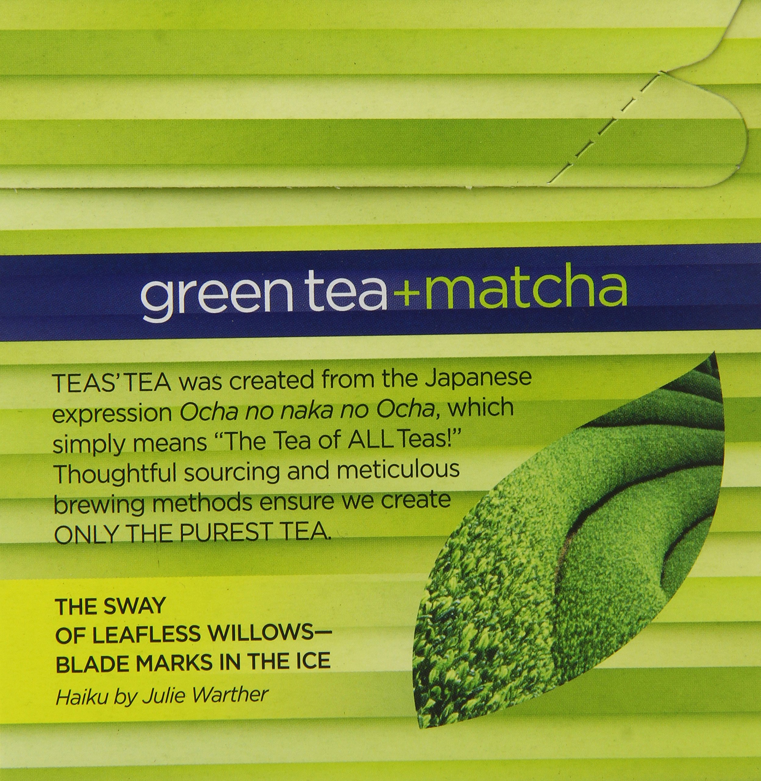 Teas' Tea Green Tea Plus Matcha Single Serve Cups (Pack of 12) Organic