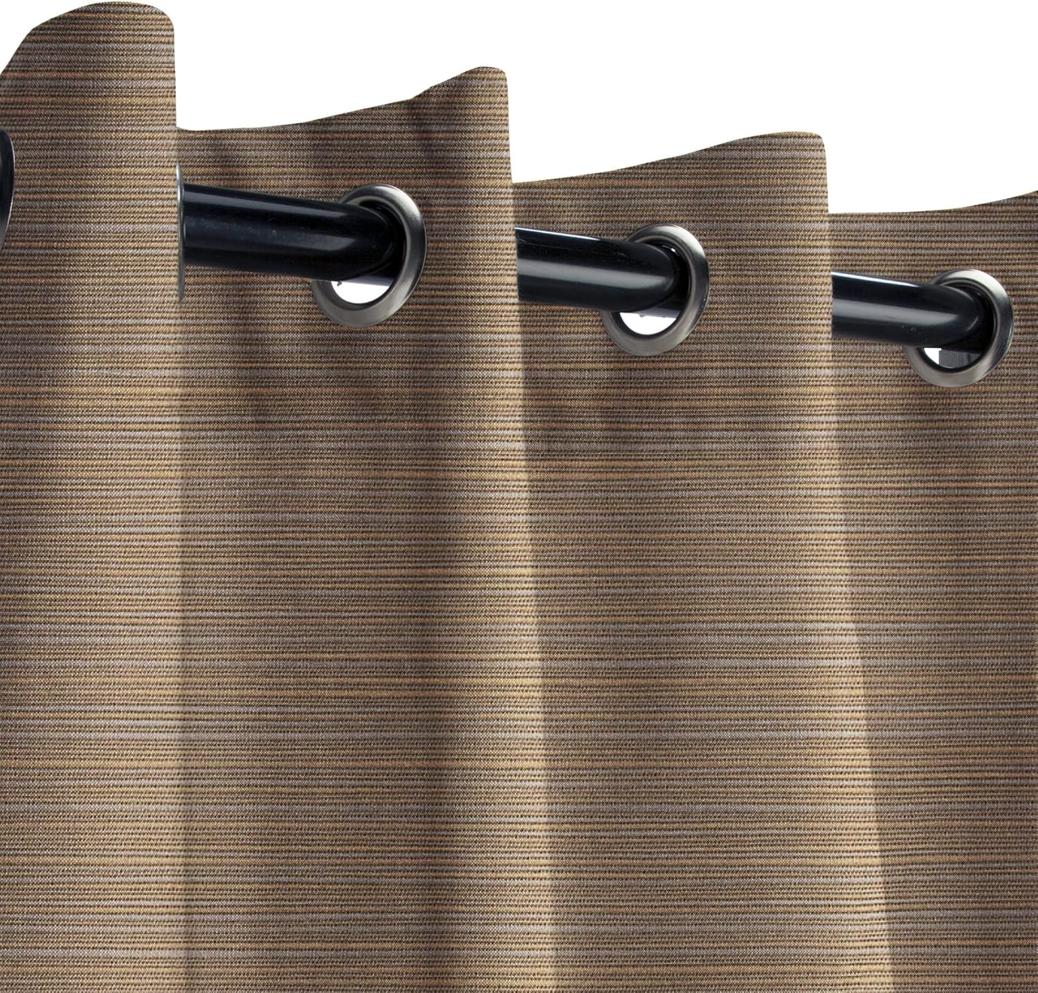 Sunbrella Dupione Oak Outdoor Curtain with Nickel Grommets 50 in. Wide x 84 in. Long