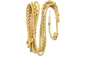 DEURA US ARMY MILITARY Double Strand Shoulder GOLD Cord with Gold Tip