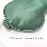 ECHOLLY 100% Mulberry Silk Sleep Mask Green with Travel Pouch & Ear Plugs view 7