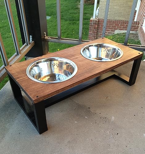 Amazon Com Modern Pet Bowl Holders Wood Dog Bowl Holder