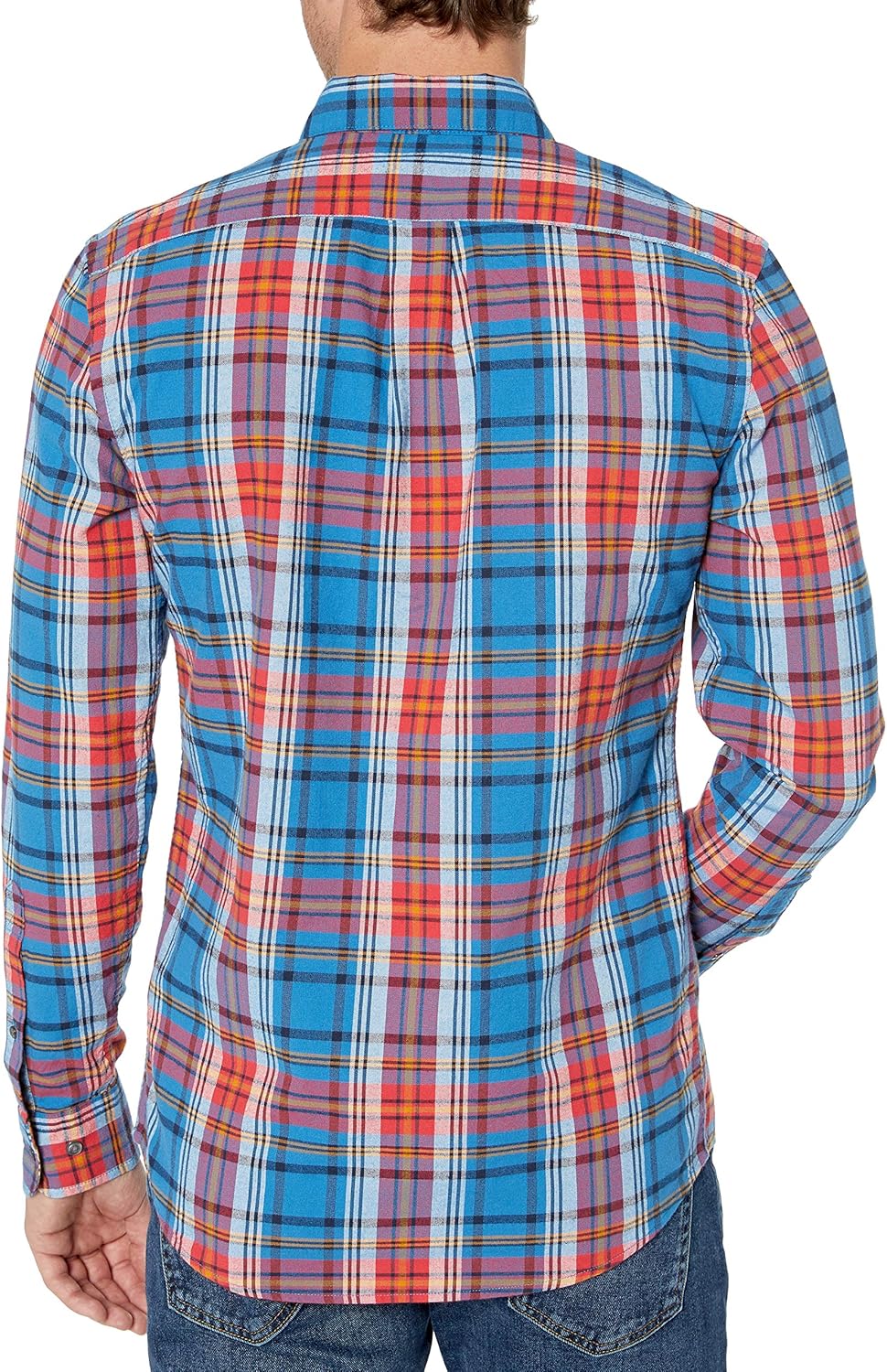  Brand - Goodthreads Men's Slim-Fit Long-Sleeve Plaid Oxford Shirt: Clothing