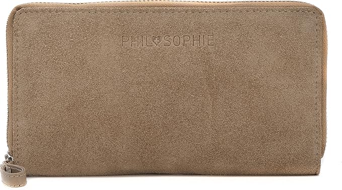 Portemonnaie Damen Leder Geldbörse groß mit Reißverschluss Lederbörse Damenbörse Geldbeutel für Frauen mit vielen Kartenfäche