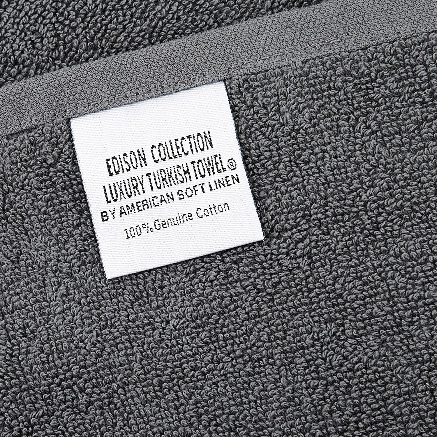 American Soft Linen Premium, 100% Turkish Genuine Cotton Towel Set Luxury Hotel & Spa Quality for Maximum Softness & Absorbency (4-Piece Bath Towel Set, Grey): Kitchen & Dining