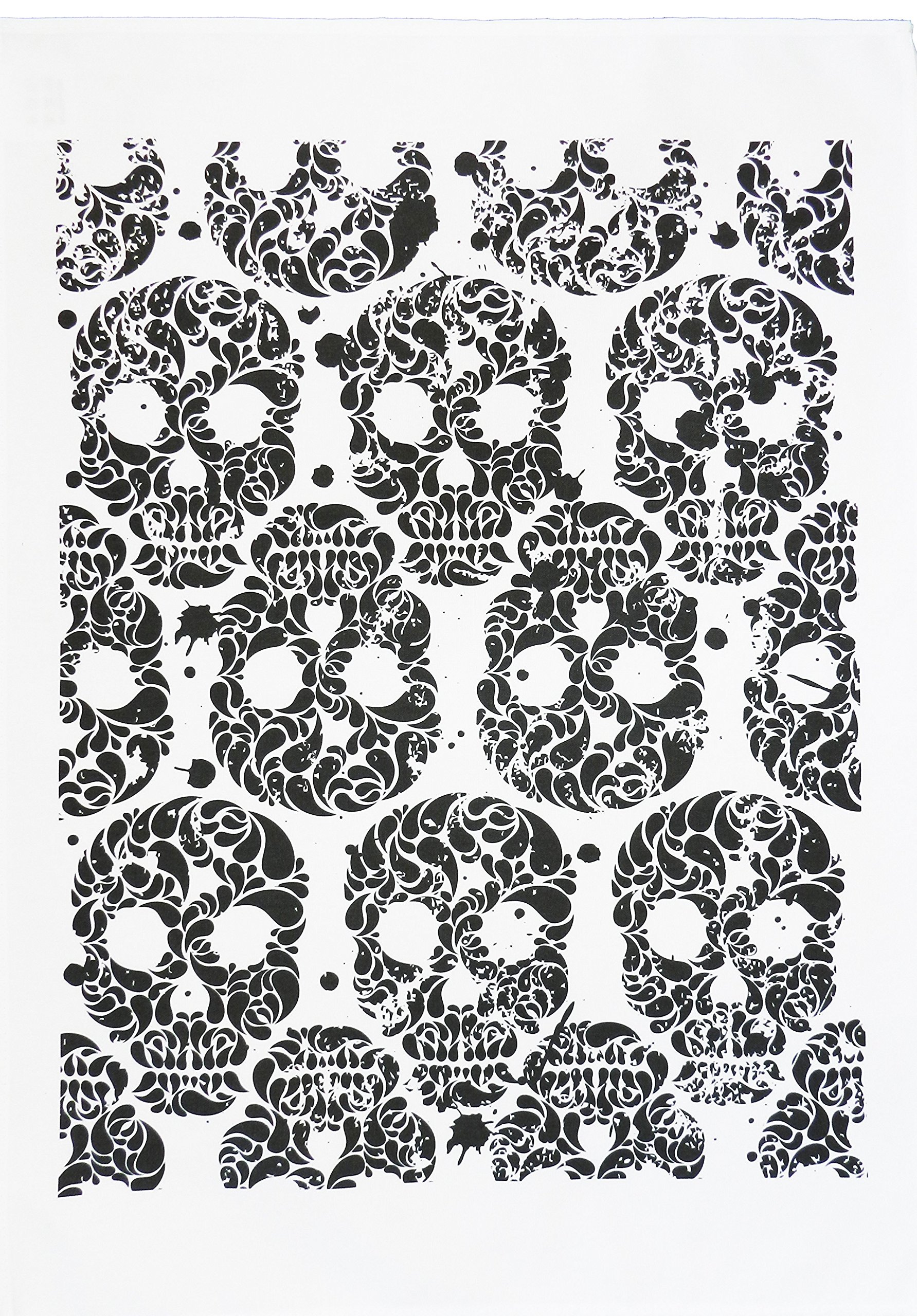 Half a Donkey Day of the Dead Skull Design Cotton Tea Towel
