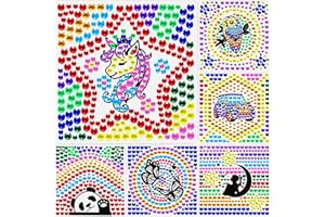 Yazhiji 6 Sheets Diamond Window Art Craft Kits for Kids, Suncatcher Kit for Ages 6 7 8 9 10 Owl Car Unicorn DIY Gem Painting Kit for Girls or Boys Ages 6+ Gemstone Sticker as Party Decor