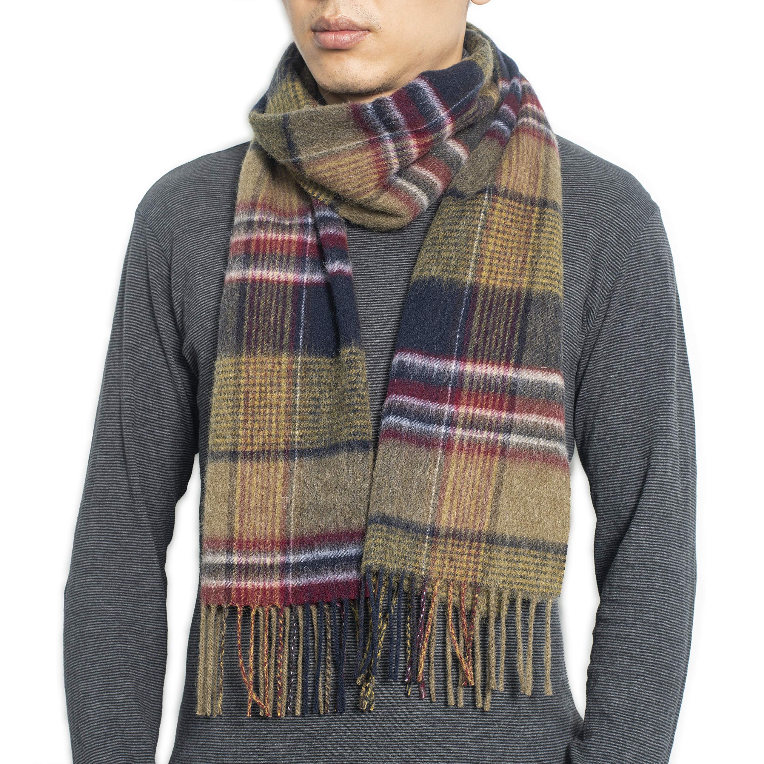 Wool Plaid Tartan Winter Scarf 70.8" x 11.8"100% Lambs wool Scarves for Men and Women - Cashmere Feel Soft Touch Cozy Warm Breathable and Skin friendly Wool Plaid Tartan Winter Scarf 70.8" x 11.8"100% Lambs wool Scarves for Men and Women - Cashmere Feel Soft Touch Cozy Warm Breathable and Skin friendly