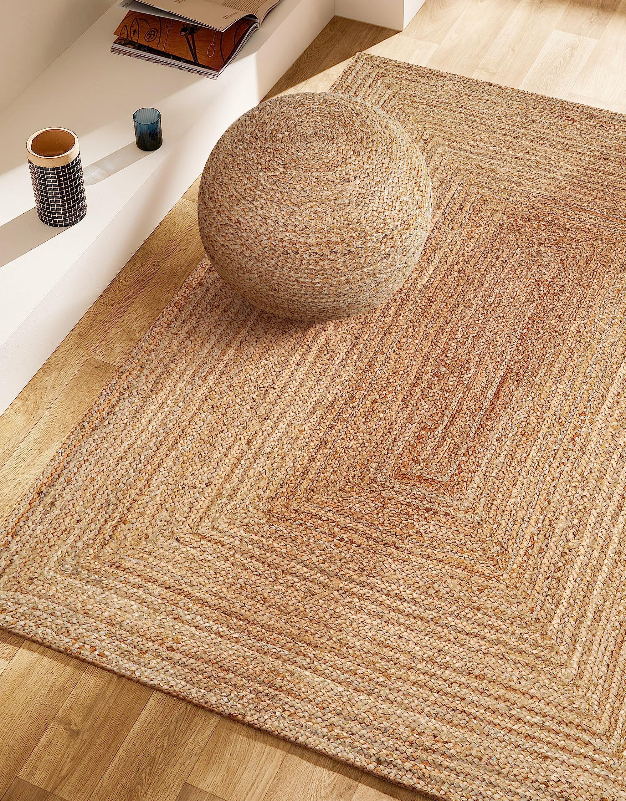 Photo 1 of Savi Home Natural Jute Rug 3x5 Ft – Handwoven Braided Area Rug for Kitchen, Living Room & Bedroom – Eco-Friendly, Durable, Washable Woven Floor Mat – 36x60 Inch Rustic Farmhouse Décor