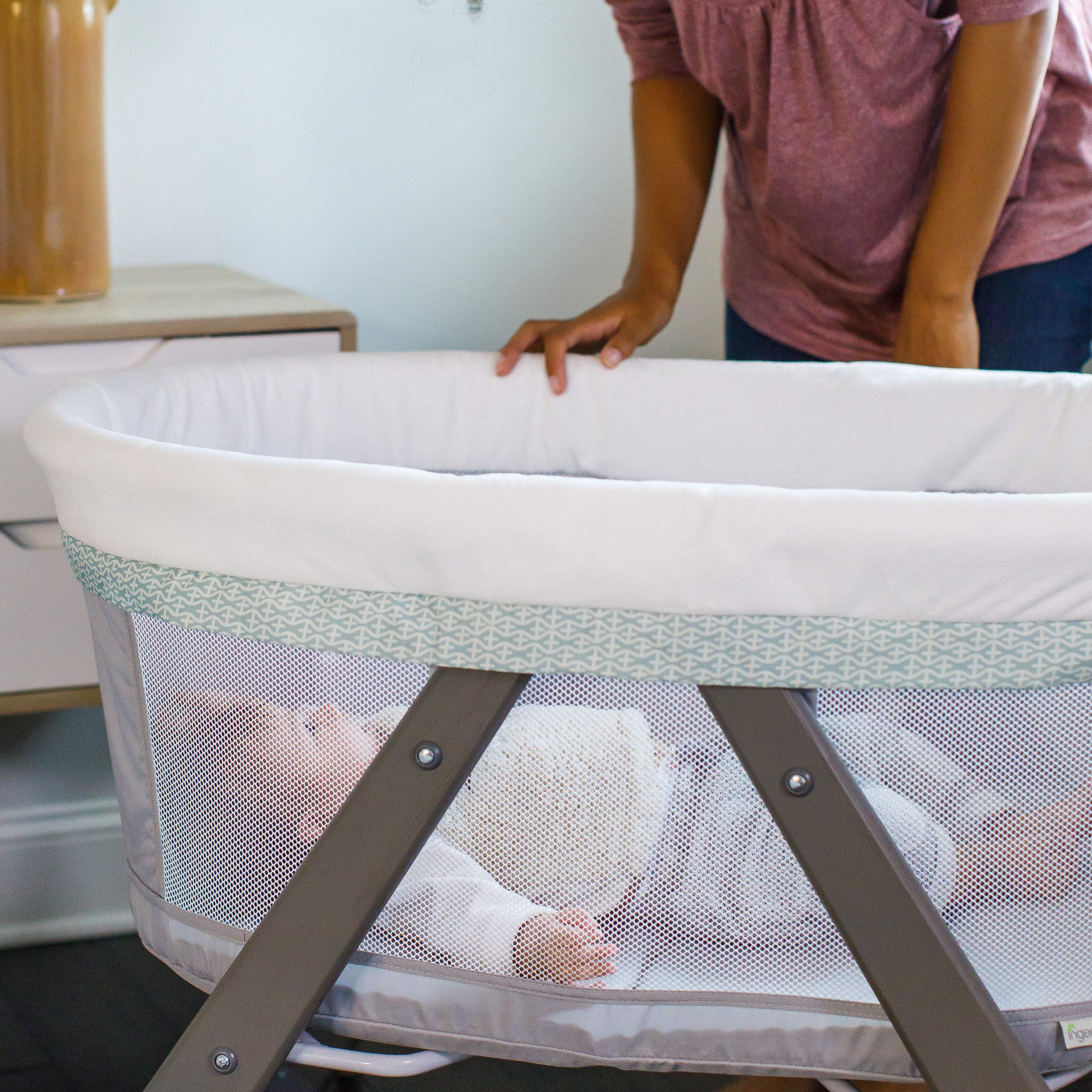 ingenuity wood foldaway rocking bassinet classic