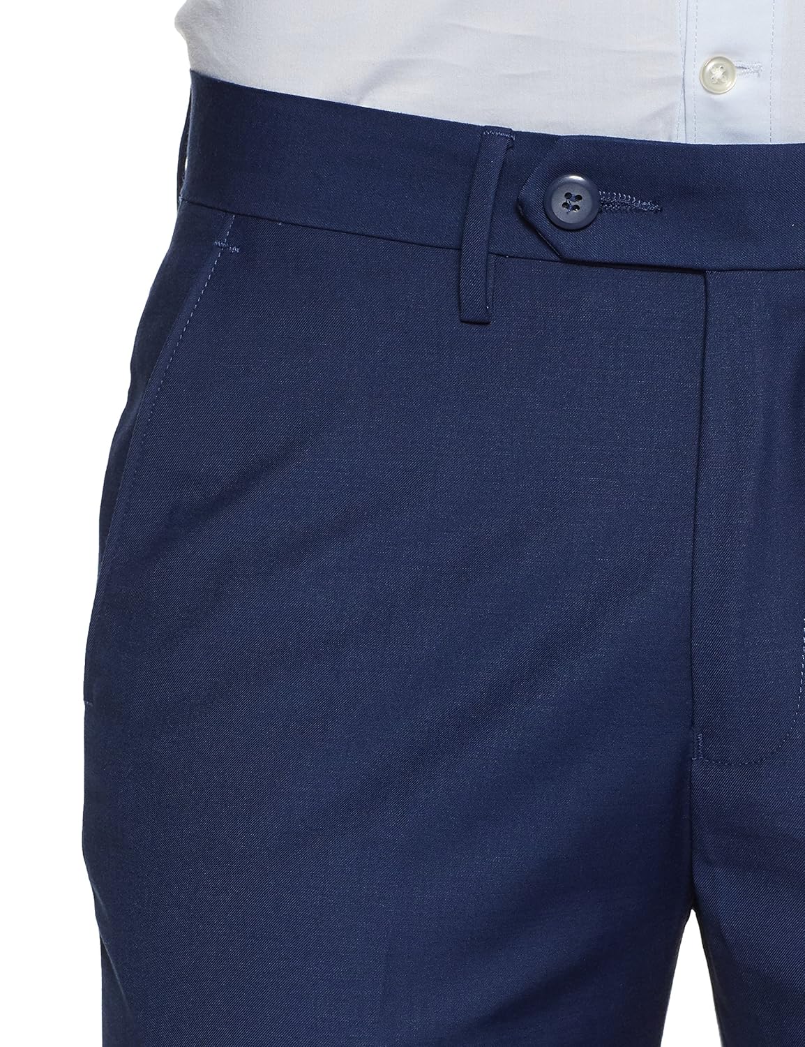 peter england men's slim fit synthetic formal trousers