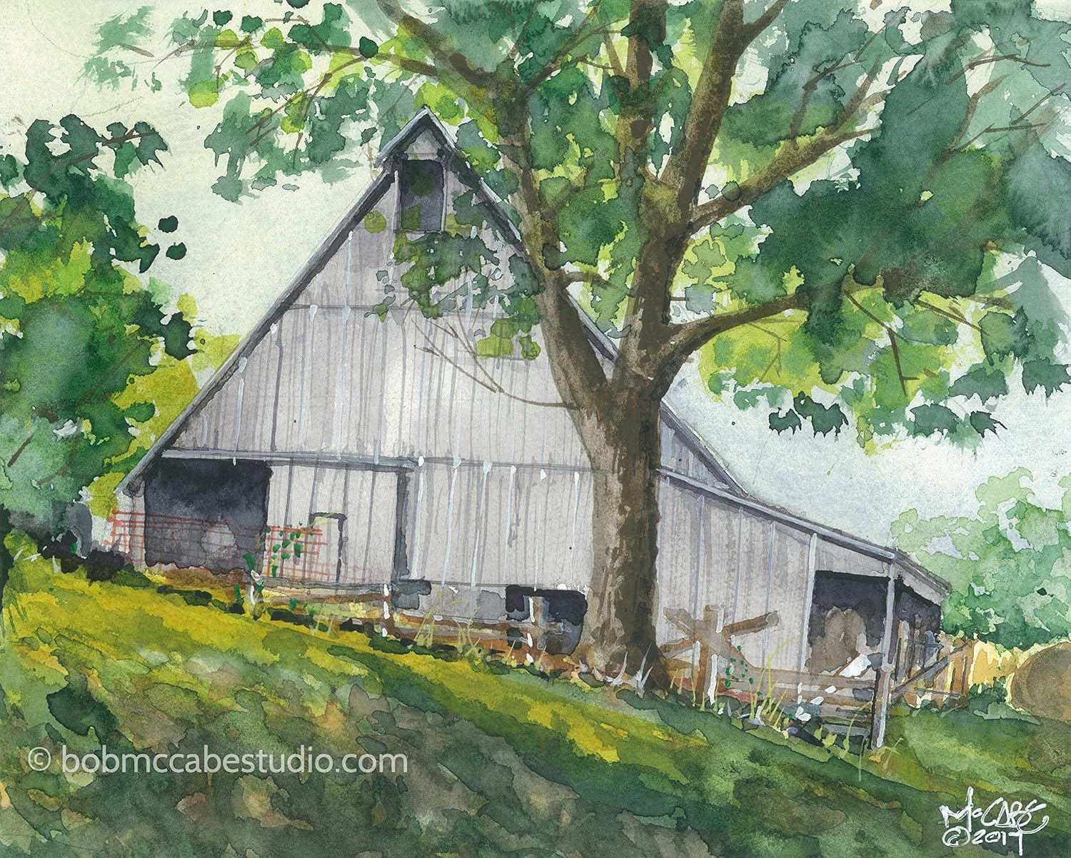 Amazon Com Watercolor Print Old Barn In Rural Illinois Handmade