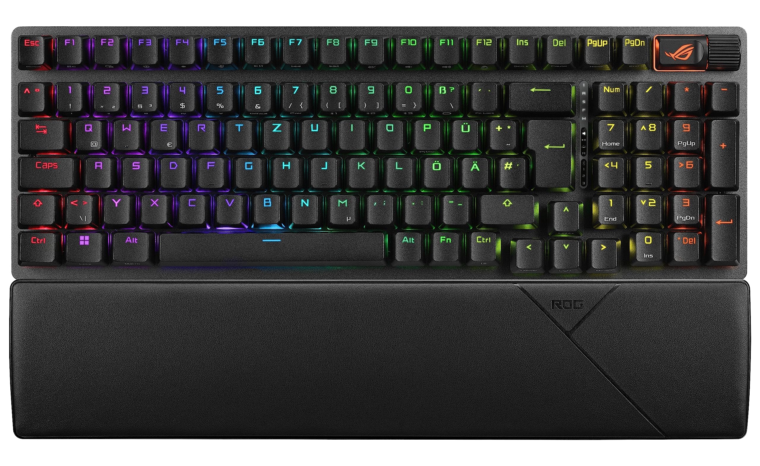ASUS ROG Strix Scope II 96 Wireless mechanische Gaming Tastatur (ROG NX-Switches, Handballenablage, 4 GHz, Bluetooth, kabelgebunden, ROG Omni-Empfänger, Aura Sync RGB-Beleuchtung, DE QWERTZ-Layout)