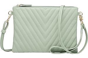 B BRENTANO Chevron Embroidered Crossbody Clutch Bag Pouch with Removable Wristlet & Adjustable Shoulder Strap