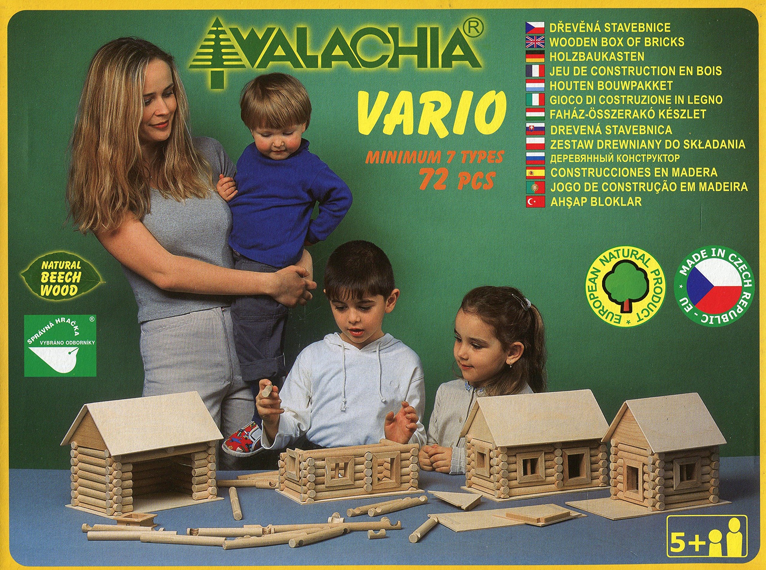 Walachia Vario Wooden Building Blocks Model Building Set 72 Pieces