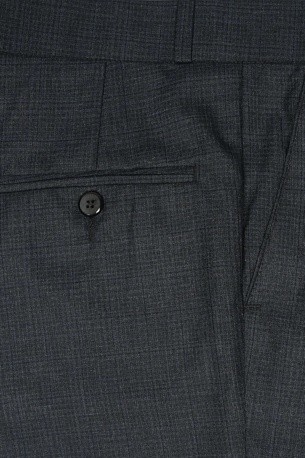 mchenry men's regular fit poly viscose checkered formal trousers